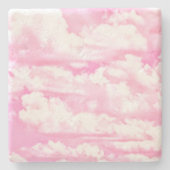 Happy Serene Pink Clouds Dekoration Steinuntersetzer (Vorderseite)
