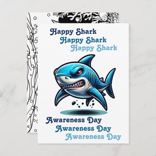 Happy Shark Awareness Day | 14. Juli Postkarte (Vorne/Hinten)