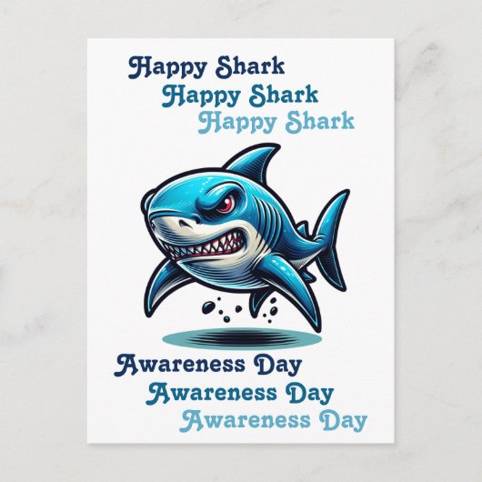 Happy Shark Awareness Day | 14. Juli Postkarte (Vorderseite)