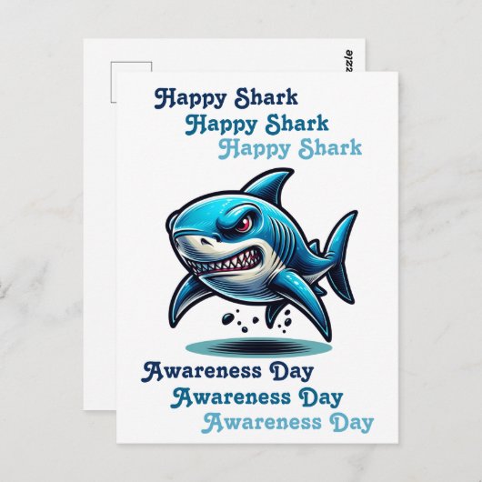 Happy Shark Awareness Day | 14. Juli Postkarte (Vorne/Hinten)