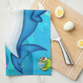 Happy Shark Cartoon-23685 Geschirrtuch (Viertel Falte)