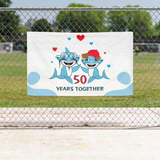 Happy Shark Family Anniversary Banner (Insitu)