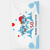 Happy Shark Family Anniversary Banner (Vertikal)