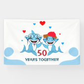 Happy Shark Family Anniversary Banner (Horizontal)