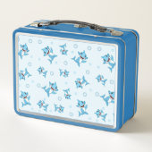 Happy Shark Family   Metall Brotdose (Rückseite)