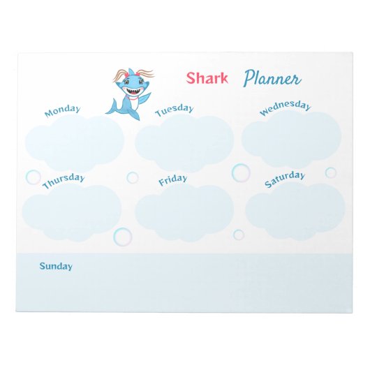 Happy Shark Family Planner Notizblock (Vorderseite)