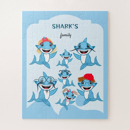 Happy Shark Family Puzzle (Vertikal)