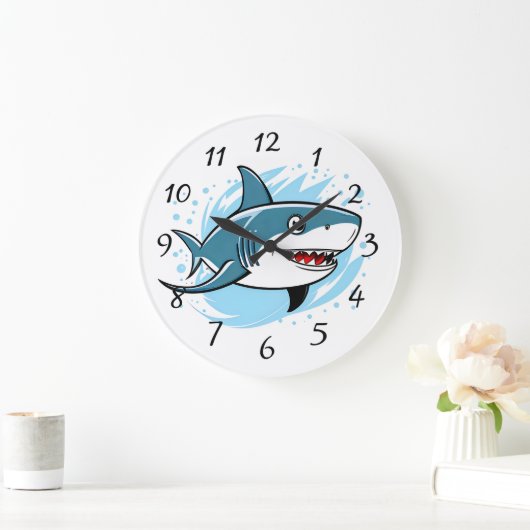 Happy Shark Große Wanduhr (Zuhause)