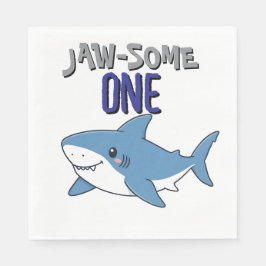 Happy Shark Jaw-some One 1st birthday Serviette