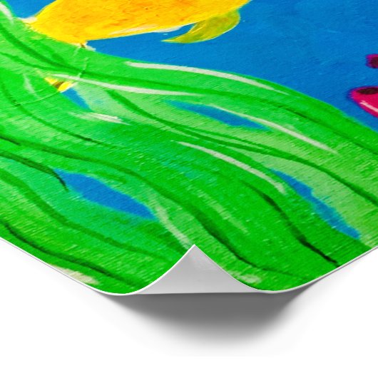 Happy Shark Paint Print Poster (Ecke)