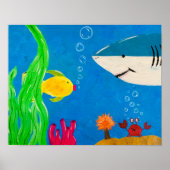 Happy Shark Paint Print Poster (Vorne)