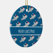 Happy Shark Pattern Merry Christmas Ornament (Rechts)