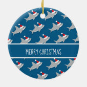 Happy Shark Pattern Merry Christmas Ornament (Hinten)
