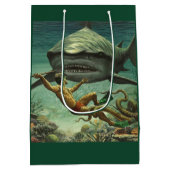 Happy Shark Week Mittlere Geschenktüte (Rückseite)