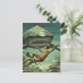 Happy Shark Week Postkarte (Stehend Vorderseite)