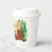 Happy SHAVUOT dekorative Ornament sieben Arten Pappbecher (Rückseite)