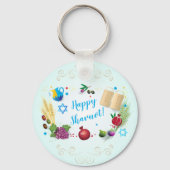 Happy SHAVUOT dekorative Ornament sieben Arten Schlüsselanhänger (Vorderseite)