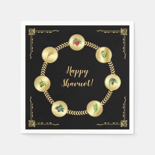 Happy SHAVUOT dekorative Ornament sieben Arten Serviette (Vorderseite)