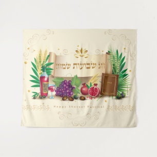 Happy SHAVUOT dekorative Ornament sieben Arten Wandteppich