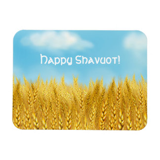 Happy Shavuot Gold Wheat Field Blue Happy Fine Art Magnet