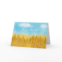 Happy SHAVUOT Gold Wheat Field Watercolor Gruß