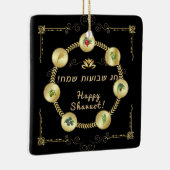 Happy SHAVUOT Hebräische Textdekoration sieben Art Keramikornament (Rechts)