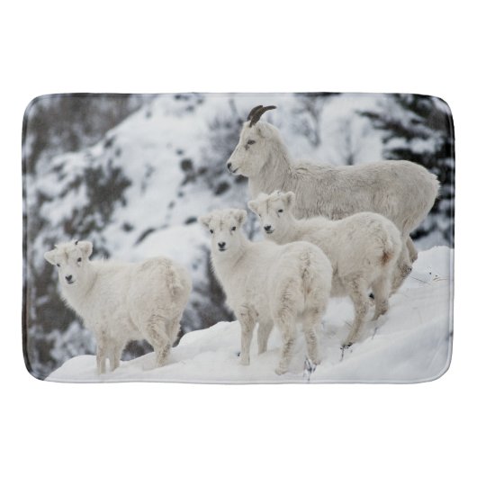 Happy Sheep Family Badematte (Vorderseite)