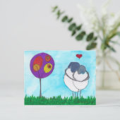 Happy Sheep - Liebe und Hugs Postkarte (Stehend Vorderseite)