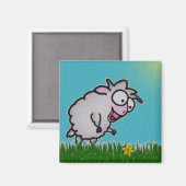 Happy Sheep Magnet (Vorderseite/Rückseite)