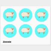 Happy Sheep Runder Aufkleber (Blatt)