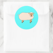 Happy Sheep Runder Aufkleber (Tasche)