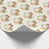 Happy Sheltie Laurel Branch Wreath Geschenkpapier (Ecke)