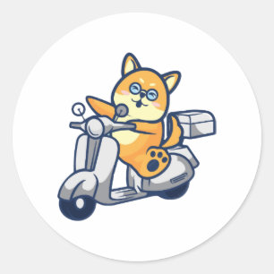 Happy Shiba Inu Runder Aufkleber