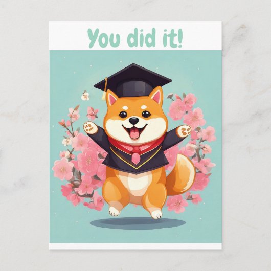 Happy Shiba inu schließ - Abschluss Card Postkarte (Vorderseite)