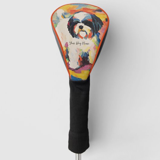 Happy Shih Tzu Dog 01 - Kaori Golf Headcover (Vorderseite)