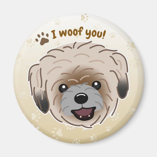 Happy Shih Tzu Dog Lover I Woof You Paws Magnet (Vorne)