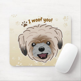 Happy Shih Tzu Dog Lover I Woof You Paws Mousepad