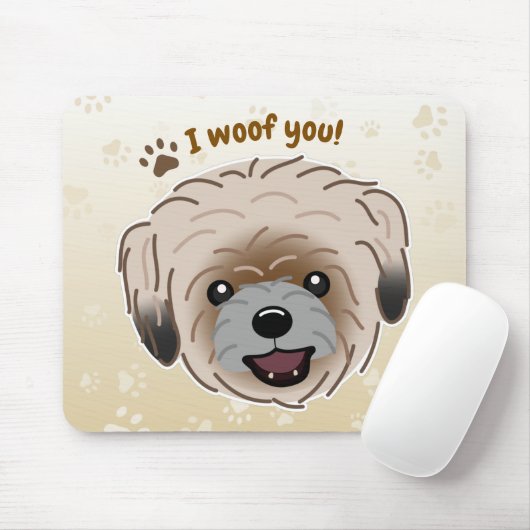 Happy Shih Tzu Dog Lover I Woof You Paws Mousepad (Mit Mouse)