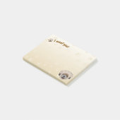 Happy Shih Tzu Dog Lover I Woof You Paws Post-it Klebezettel (angewinkelt)