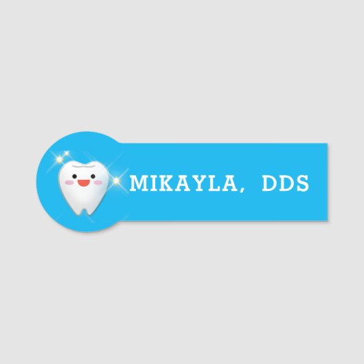 Happy Shiny Tooth DentalName Tag Namensschild (Vorderseite)