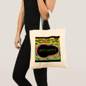 Happy Shopper Logo Nachricht Regenbogenfarben Tragetasche (Vorderseite (Produkt))