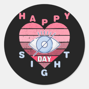 Happy Sight Day Runder Aufkleber