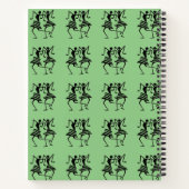 Happy Silhouette Dancers Green Notizblock (Rückseite)