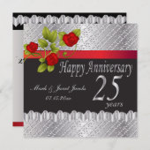 Happy Silver Anniversary | 25 Jahre Einladung (Vorne/Hinten)
