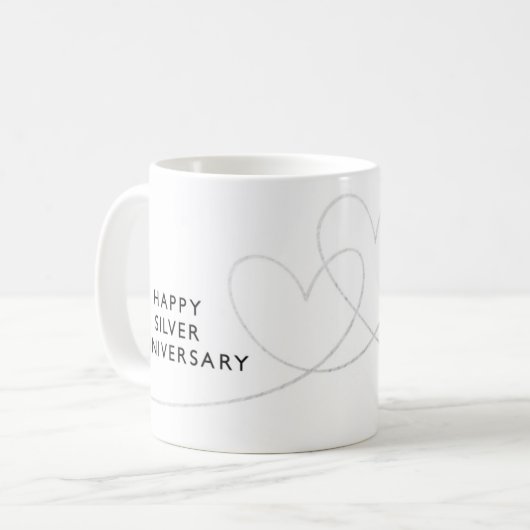 Happy Silver Anniversary Kaffeetasse (Vorderseite Links)
