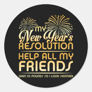 Happy Silvester NYE 2024 Party Ergebnis Runder Aufkleber