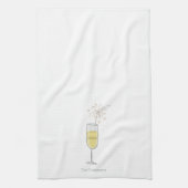 Happy Silvester Party Champagne Custom Geschirrtuch (Vertikal)