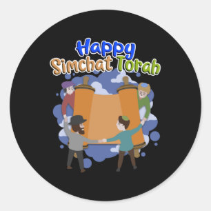 Happy Simchat Torah, Simhat Torah, Judenurlaub Runder Aufkleber