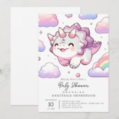 Happy Simple Dinosaur Babydusche Einladung (Vorne/Hinten)