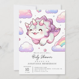 Happy Simple Dinosaur Babydusche Einladung